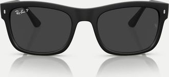 Ray-Ban Rb4428 - Occhiali da sole squadrati neri con lenti nere polarizzate-Nero
