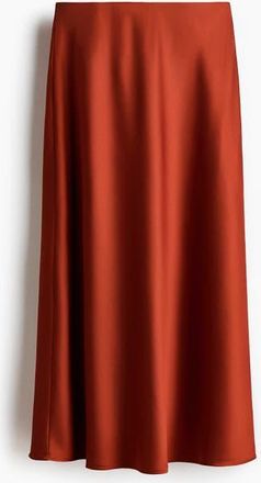 H&M Midi Skirt in Burnt Orange at Nordstrom, Size Xx-Large