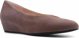 French Sole Womens Cubic Wedge Heel In Taupe Suede