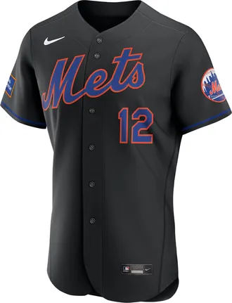 Nike Francisco Lindor New York Mets Nike Mens MLB Authentic Jersey in Black | 8900NMA1NM9-HZ7