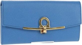 Ferragamo Pre-owned Wallets, female, Blue, Size: ONE SIZE Pre-owned Leather Wallet