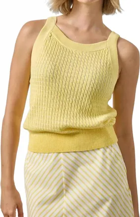 Lilla P Mini Cable Tank Top In Lemon