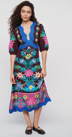 Farm Rio x Anthropologie Scalloped Maxi Dress