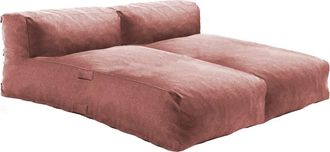 Oviala Conjunto modular de muebles de jard&iacute;n con 2 chaise Terracotta