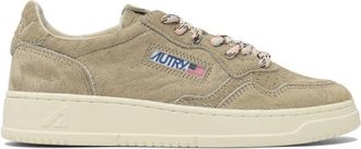 Autry Beige Leren Sneakers Chic Stijl - Dames - Sneakers - Beige - 38 EU - Katoen - Schoenen