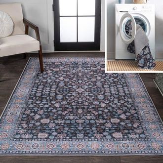 Jonathan Y Designs Kemer All-Over Persian Machine-Washable Area Rug in Black/blue at Nordstrom, Size 3Ft 0In X 5Ft 0In