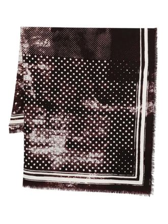 Destin polka-dot wool scarf - Brown