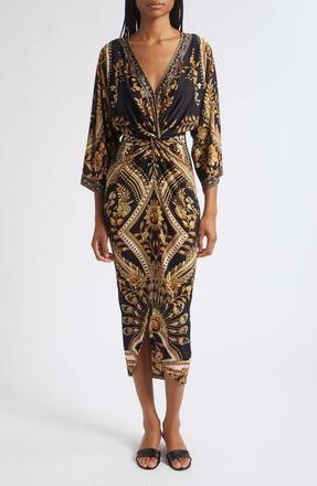 Camilla Taurus Rising Twist Detail Jersey Midi Dress at Nordstrom, Size X-Small