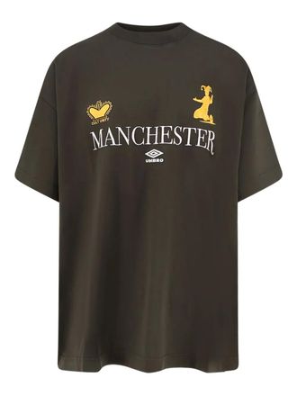 Umbro logo-print T-shirt - men - Cotton - M - Brown