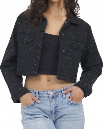 Vintage Havana Jean Jacket With Sparkle In Black
