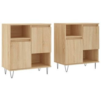 Berkfield Home Sideboards 2 pcs Sonoma Oak Engineered Wood in Light Tan