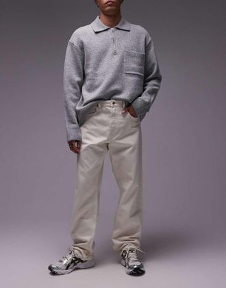 Arket Ocean - Jeans dritti ampi &egrave;cru-Bianco