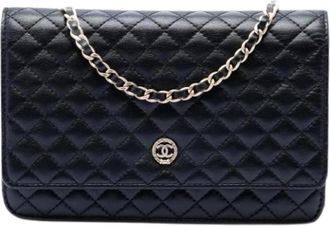 Chanel Pre-owned Wallet on Chain - Dames - Vintage Schoudertas - Zwart - ONE Size - Leer - Vintage
