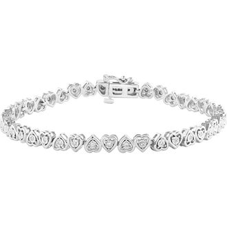 Effy Sterling Silver Diamond Heart Tennis Bracelet - 0.22ct. at Nordstrom Rack