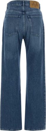 Moschino Womens Heart-Embroidered Denim Jeans Blue Cotton