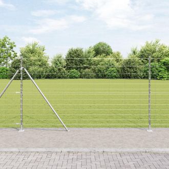 Berkfield Home Field Fence 1.4x25 m Galvanised Steel in Silver
