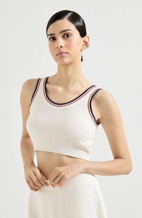 Brunello Cucinelli Knit crop top in Panama at Nordstrom, Size Xx-Large Eu