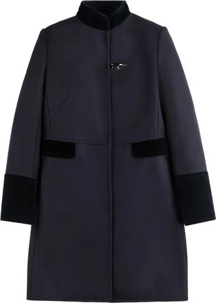 Fay Cappotto con bordo in velluto - Blu