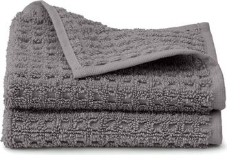 Boll & Branch Set of 2 Waffle Organic Cotton Washcloths in Stone at Nordstrom