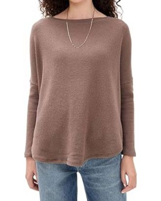 Free People Latte Blues Solid Thermal Top In Leafless Tree