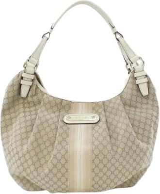 Celine Pre-owned Shoulder Bags, female, Beige, Size: ONE SIZE Pre-owned Canvas Shoulder Bag