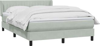 vidaXL Cama Box Spring Con Colch&oacute;n Terciopelo Gris Claro 160x220 Cm Vidaxl