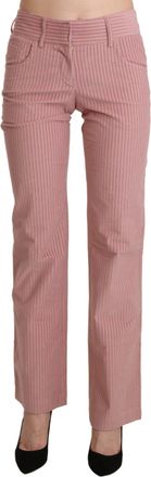 Ermanno Scervino Pink Mid Waist Straight Trouser Cotton Womens Pants