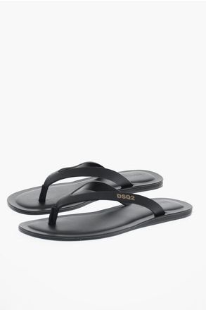 Dsquared2 Leather Solid-Color Flip-Flops size 42