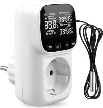 OEM Controlador De Temperatura Digital Con Sensor De 230 V, Enchufe Para Termostato Digital Con Pantalla Lcd, Calefacci&oacute;n Y Refrigeraci&oacute;n, Interruptor De 