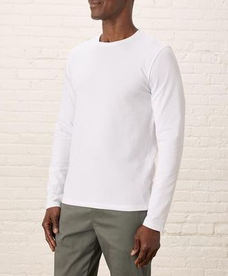 Pact Luxe Essential Slim Long Sleeve Tee Made With Organic Cotton in White at Nordstrom, Size Xx-Large