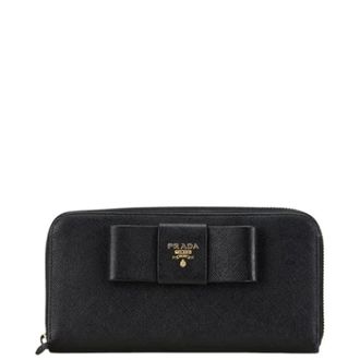 Prada Pre-owned Wallets, female, Black, Size: ONE SIZE Pre-owned Long wallet (bi-fold)