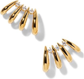 Nadri Pisa Hoop Climber Earrings in Gold at Nordstrom