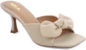 Mia Elyzza Bow Slide Sandal in Natural at Nordstrom Rack, Size 9.5