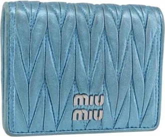 Miu Miu Pre-owned Wallets, female, Blue, Size: ONE SIZE Pre-owned Leather Wallet