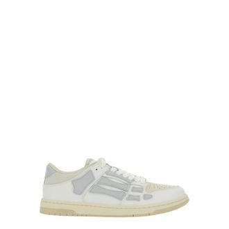 Amiri Schoenen, Heren, Grijs, 44 EU, Leer, Grijze Sneakers Skel TOP LOW