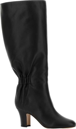 Ferragamo Womens Black Leather Jannette 70 Boots Neroneronero Stivali