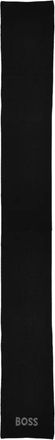 BOSS logo-detail scarf - men - Viscose/Polyester/Acrylic/Elastane/Wool - One Size - Black