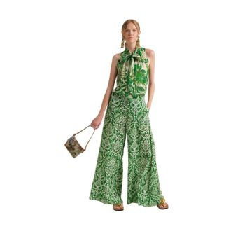Maliparmi Wide Trousers, female, Green, Size: 2XL Dreamscape Ikat Trousers