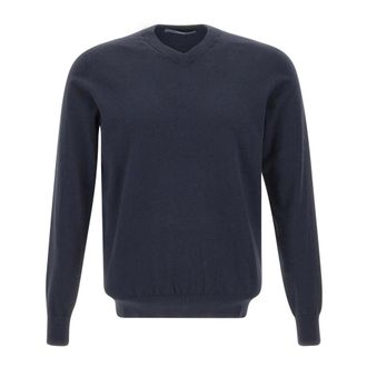 People of Shibuya Semi Brighton V-neck Knit - male - People of Shibuya - V-neck Knitwear - Blue - 4XL - Knitwear