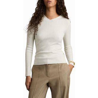 Reiss Chloe Rib Hoodie in Cream at Nordstrom Rack, Size Small