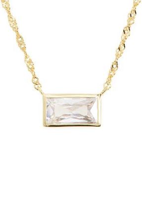 Argento Vivo Baguette Cubic Zirconia Pendant Necklace in Gold at Nordstrom Rack