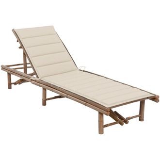 vidaXL Tumbona De Jard&iacute;n Con Coj&iacute;n Bamb&uacute; Vidaxl