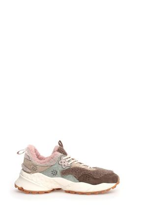 Flower Mountain Womens Kotetsu Suede Sneaker In Beige/ Pink
