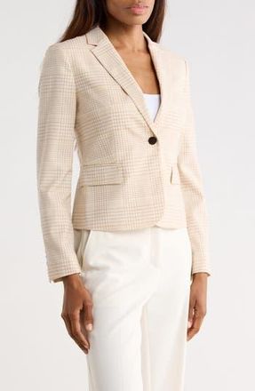 Theory Shrunken Plaid Wool Blazer in Desert Multi at Nordstrom Rack, Size 00