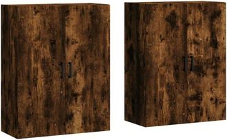 vidaXL Wall Mounted Cabinets 2 pcs Smoked Oak 69.5x34x90 cm Vidaxl