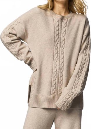 Splendid Jet Set Crewneck Sweater In Cappuccino Heather