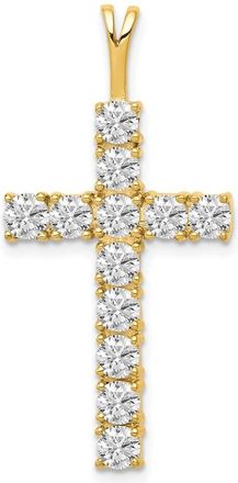 Diamond2Deal 14k Yellow Gold Diamond Latin Cross Pendant