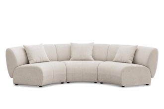 Castlery Auburn Armless Curve Sofa Customized, (Performance Boucle) Cream, Spill Resistant, Modular for Sofas by Castlery