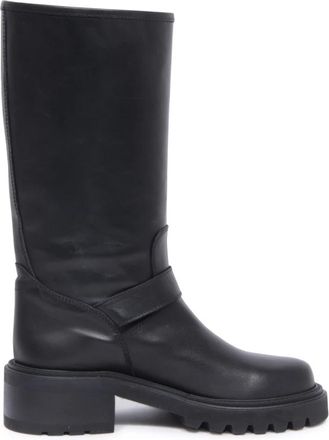 Via Roma 15 Vintage Effect Boot Venice Nero - Dames - Hoge Laarzen - Zwart - 40 EU - Schoenen