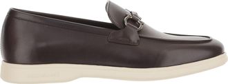 Ferragamo Brown Hook Detail Leather Loafers